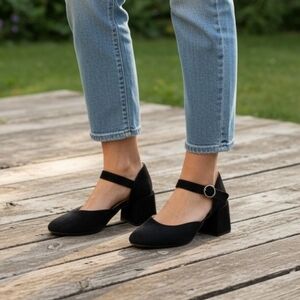 Rebels Suede Leather Strappy Block Heels Size 40